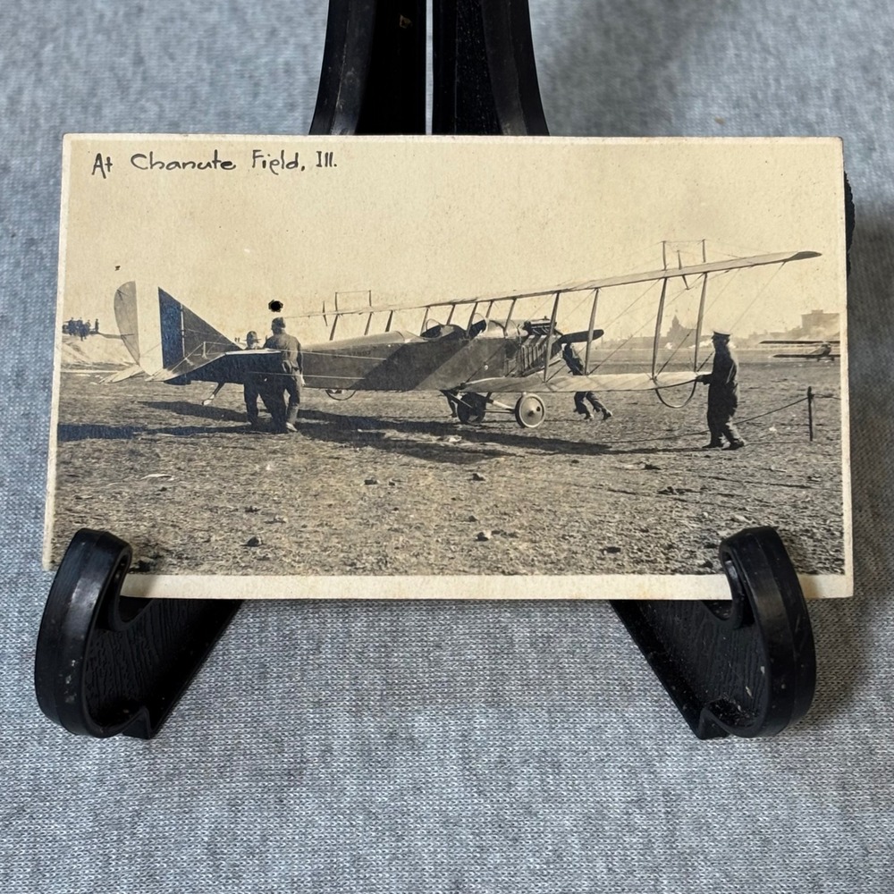 VTG WWI Army Biplane Photo Chanute Field Illinois Chicago Grant Park Military